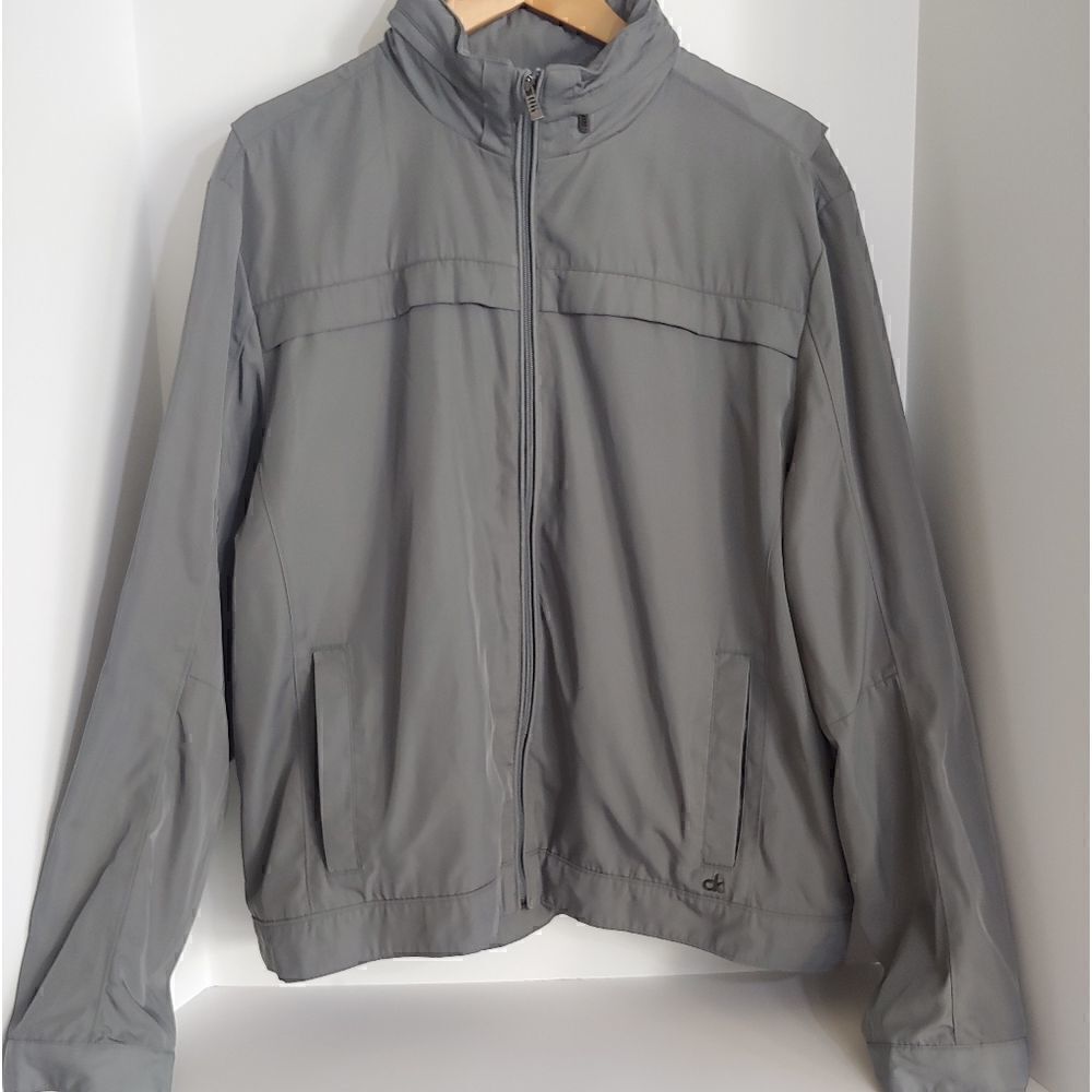 Calvin Klein Men's Gray Bomber Style Jacket with Hood Size XL